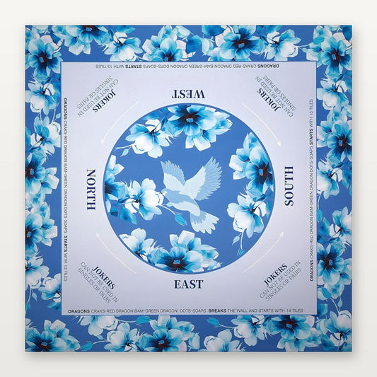 Professional 800mm American Mahjong Mat - 3mm Non-Slip Rubber (Light Blue & Serene Collection) - USA Mahjong Co.