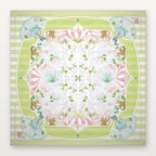 Yellow peony and retro floral Mahjong mat with citrus fan design, 800mm non-slip rubber surface from USA Mahjong Co.