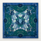 Deep blue American Mahjong Mat by USA Mahjong Co., 3mm thick non-slip rubber with Charleston design for playing Mahjong.